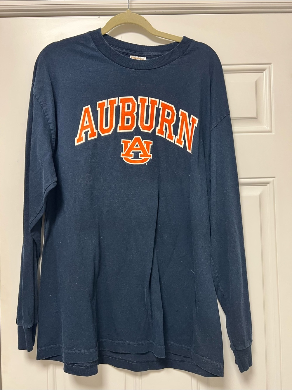 Auburn Long Sleeve Tee - Navy with Orange Logo